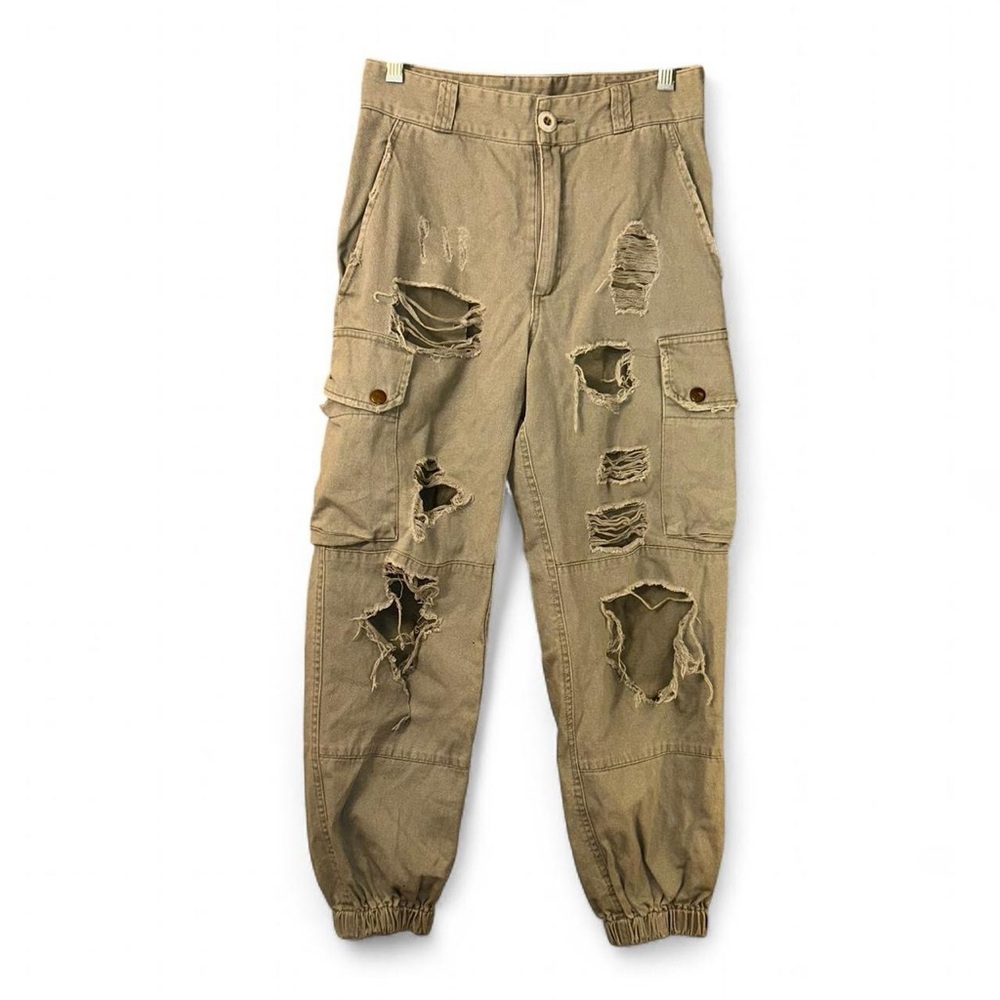 Carmar green cargo distressed jogger pants size 6